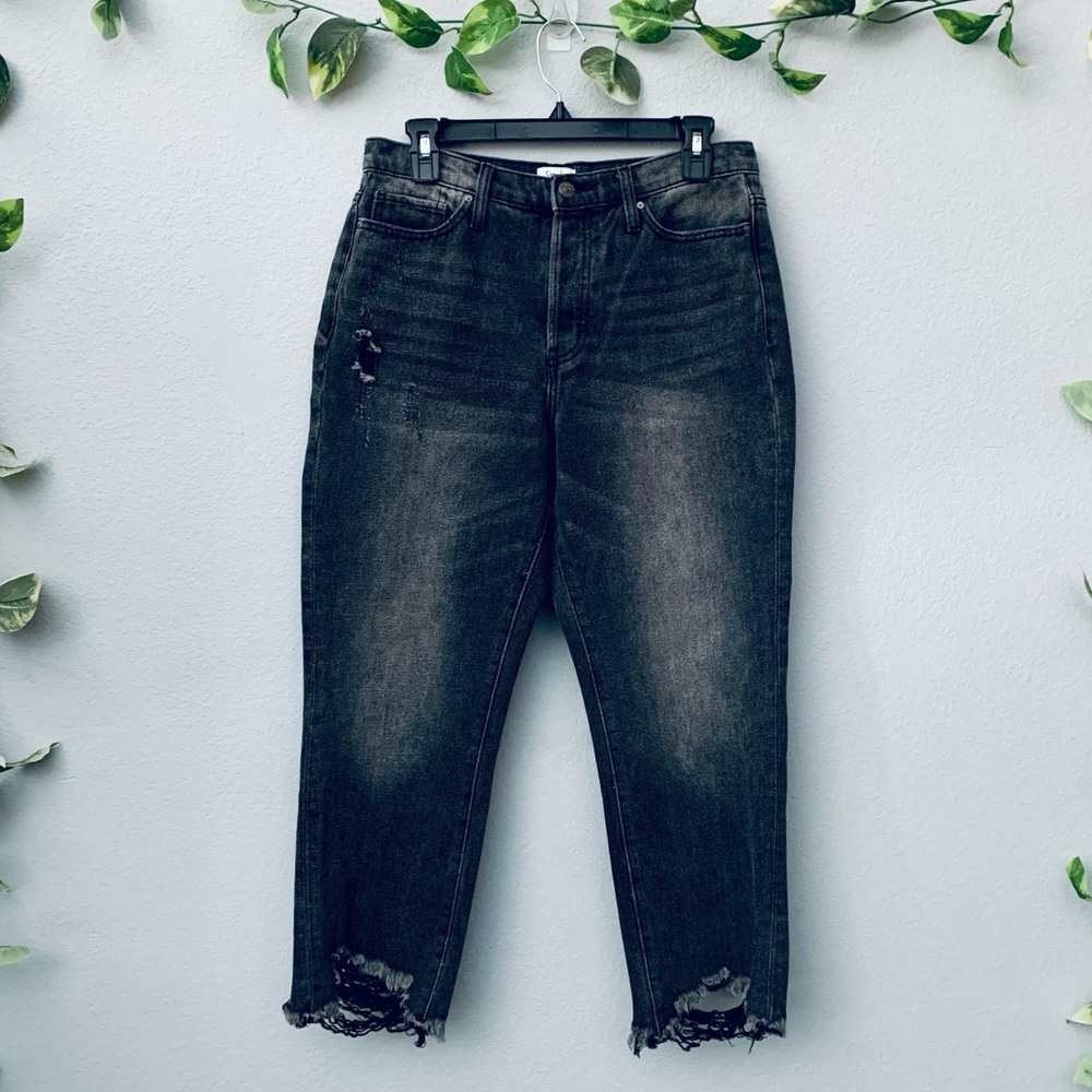 Simple society distressed ankle jeans